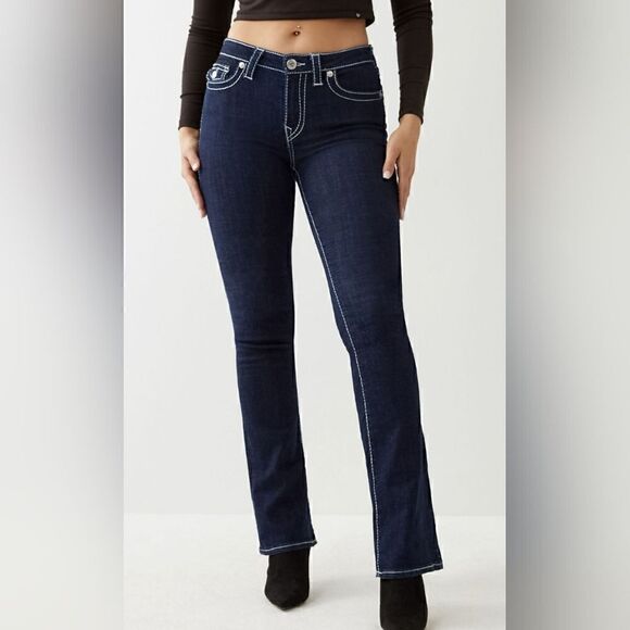 True Religion BECCA BIG T STITCH BOOTCUT JEANSize 28 - Picture 2 of 13